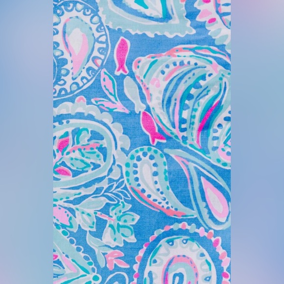 COPY - NWT Lilly Pulitzer Top Tamara Off-the-Shoulder Blue Pink Fish Women’s Si… - Picture 3 of 14